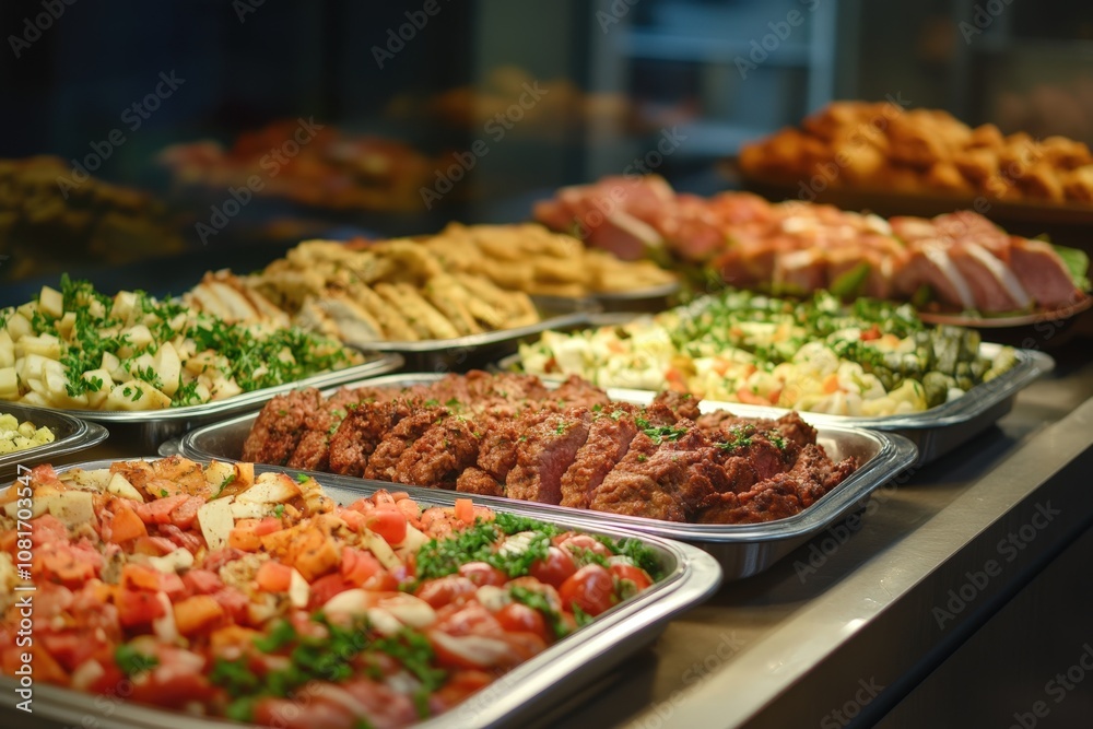 A vibrant display of assorted dishes ready for a feast. A vibrant display of assorted dishes ready for a feast.