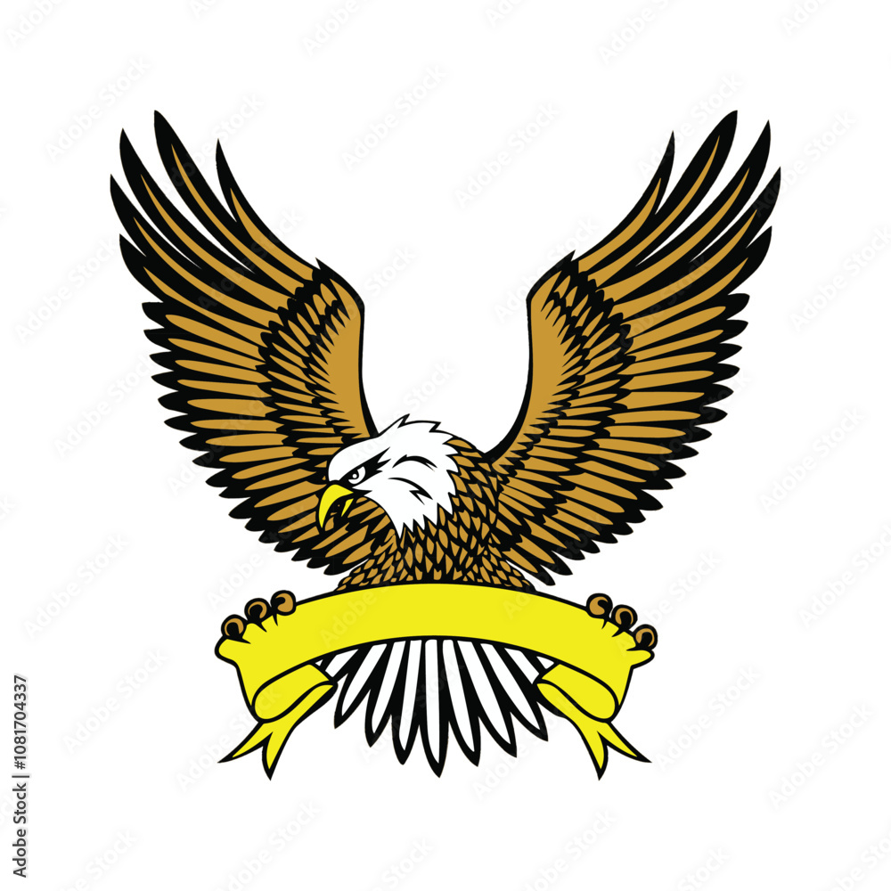 Fototapeta premium American Bald Eagle Silhouette Vector Art - Perfect for Laser Cutting, Cricut Files, and Wood Engraving