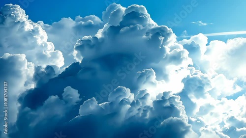 Soft White Cumulus Clouds Against a Bright Blue Sky - Ideal for Weather Forecasting and Backgrounds