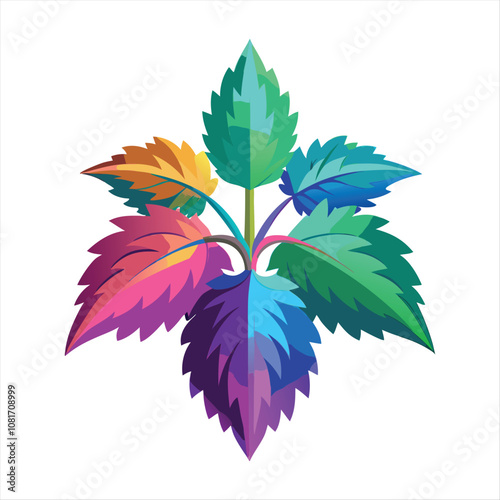 3d rendering of dynamic colorful nettle vector