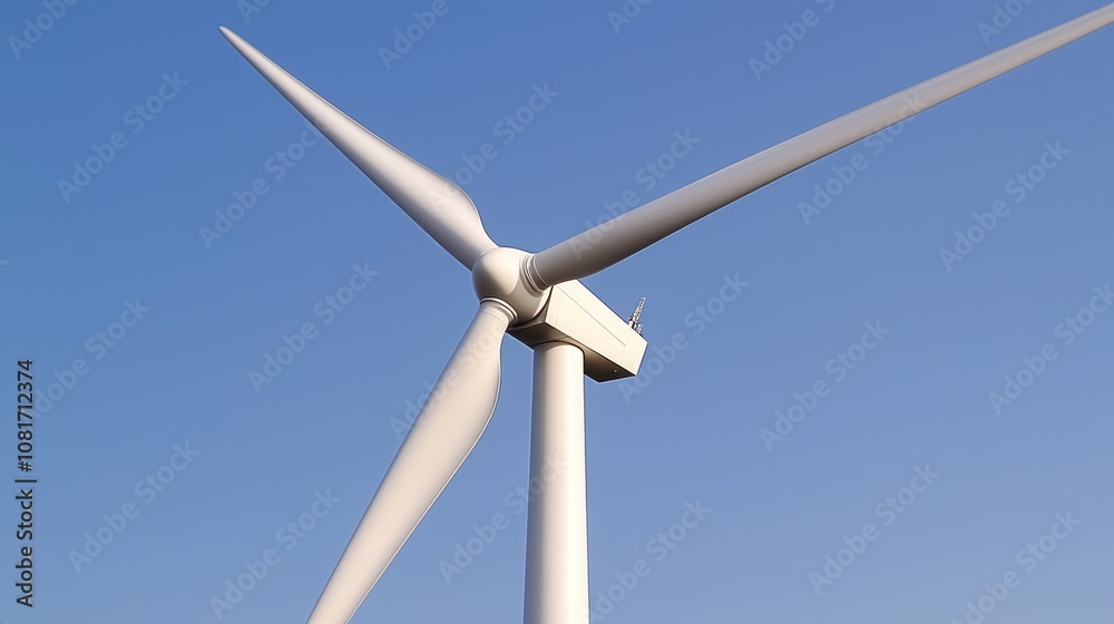 Innovative Engineering: Close-up of Wind Turbine Blade in Renewable Energy Concept Innovative Engineering: Close-up of Wind Turbine Blade in Renewable Energy Concept