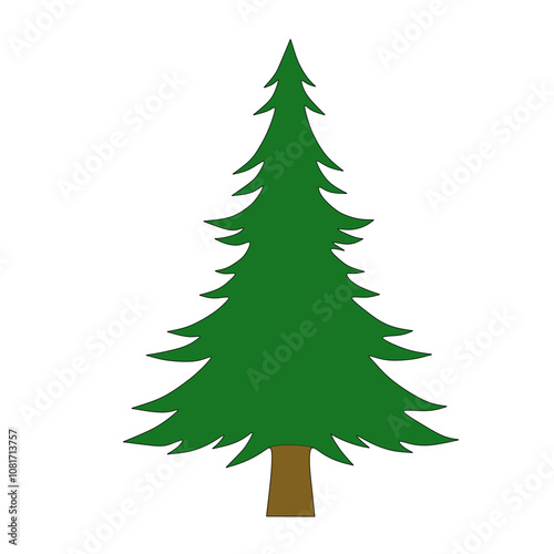 Pine tree illustration design, perfect for Christmas tree