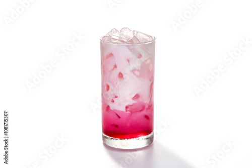 Wallpaper Mural Ice milk pink serving on white background in isolated concept. Torontodigital.ca