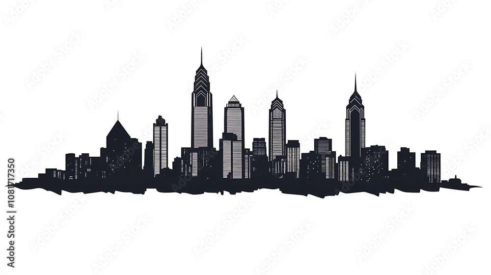 Fototapeta premium city skyline silhouette vector
