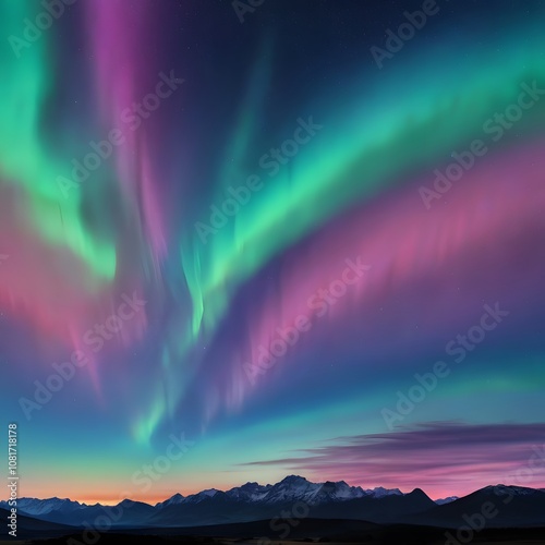 Beautiful Aurora Sky Scenery photo