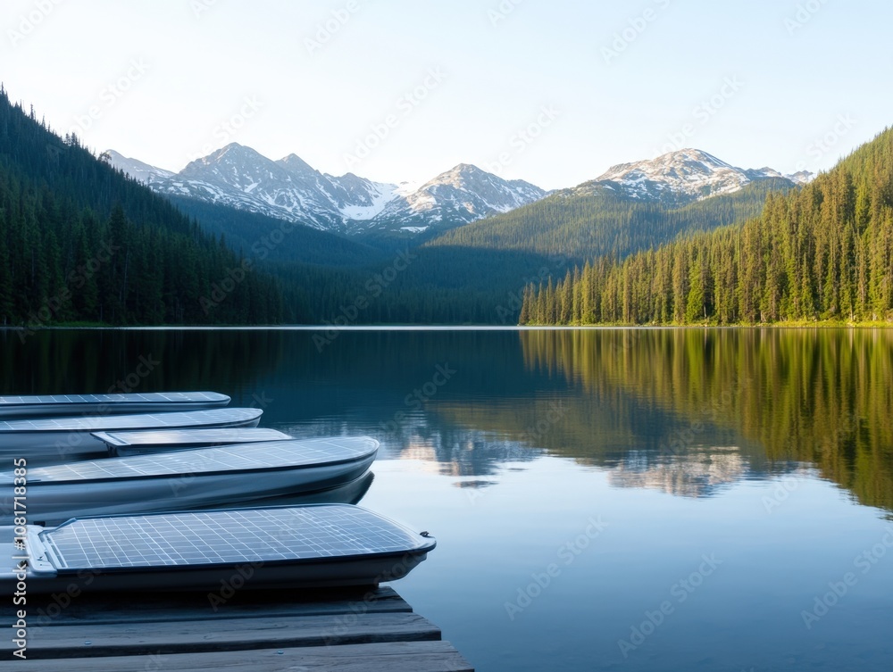 A serene lake surrounded by mountains and lush forests, reflecting the beauty of nature. A serene lake surrounded by mountains and lush forests, reflecting the beauty of nature.