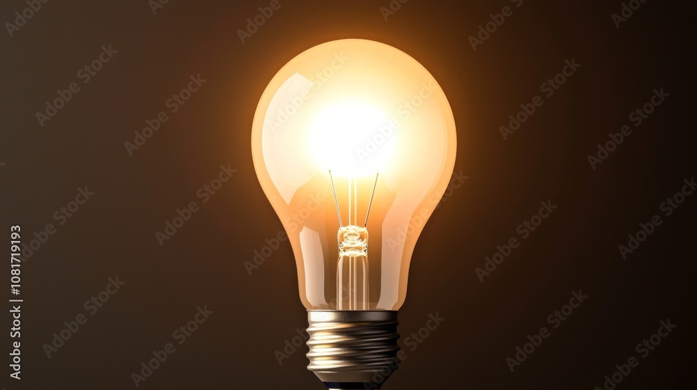 Glowing Energy-Efficient Light Bulb Against Dark Background - Eco-Friendly Lighting Solution. Glowing Energy-Efficient Light Bulb Against Dark Background - Eco-Friendly Lighting Solution.
