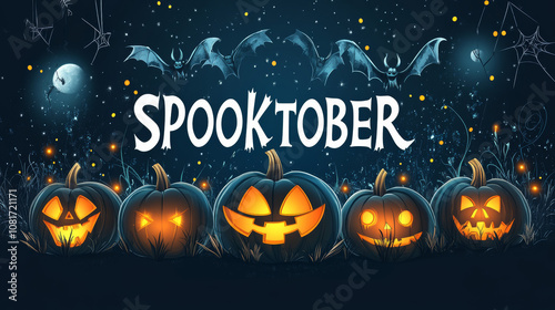 A spooky Halloween sale banner wit text 