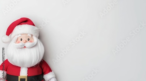 Festive santa claus figurine studio setting closeup photography soft natural light whimsical decor christmas spirit