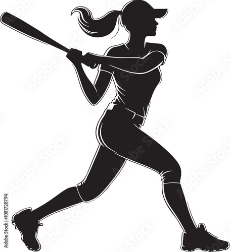 Sport silhouette, baseball batter player
