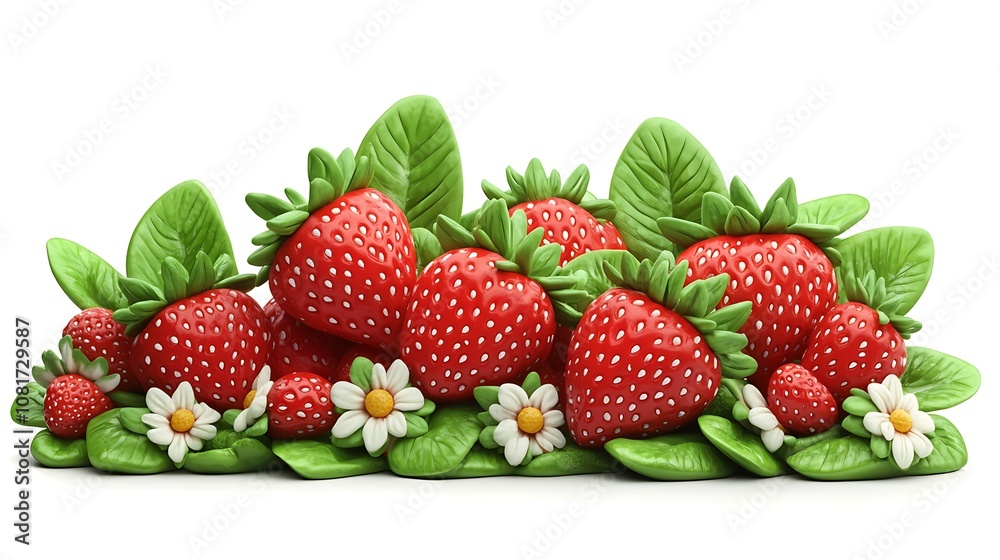 Three Ripe Strawberries Three Ripe Strawberries