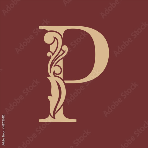 Letter P luxurious initials logo