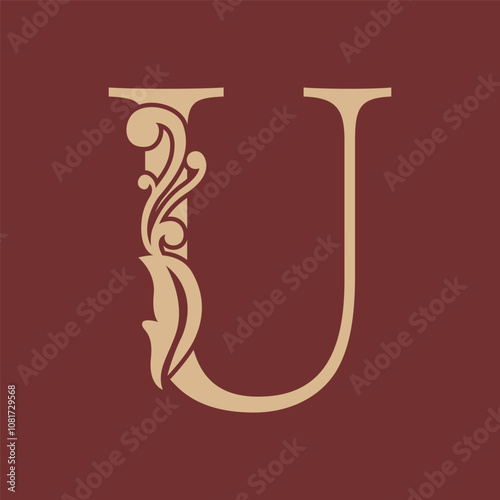 Letter U luxurious initials logo