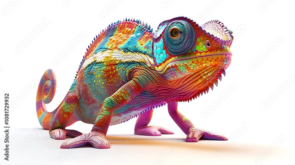 Fototapeta premium chameleon on a white background