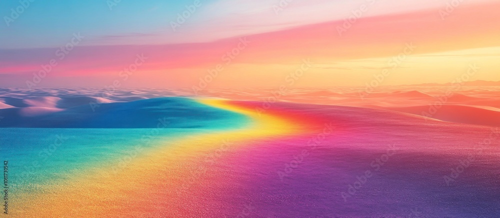 Abstract colorful rainbow over a dreamy field. Abstract colorful rainbow over a dreamy field.
