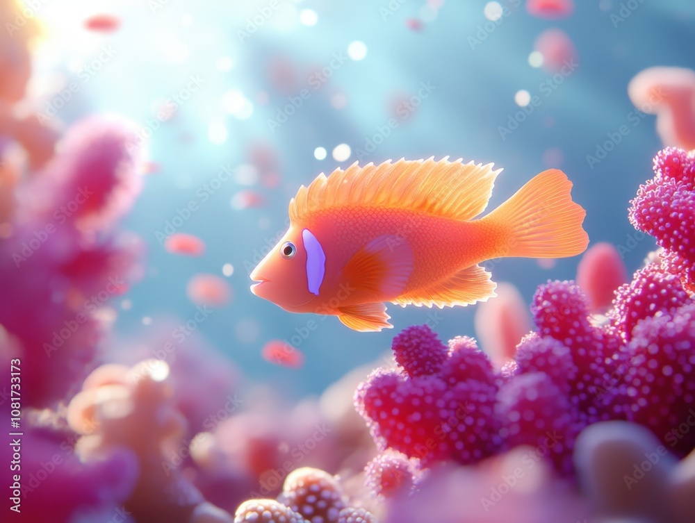 Vibrant underwater scene with colorful tropical fish and coral Vibrant underwater scene with colorful tropical fish and coral