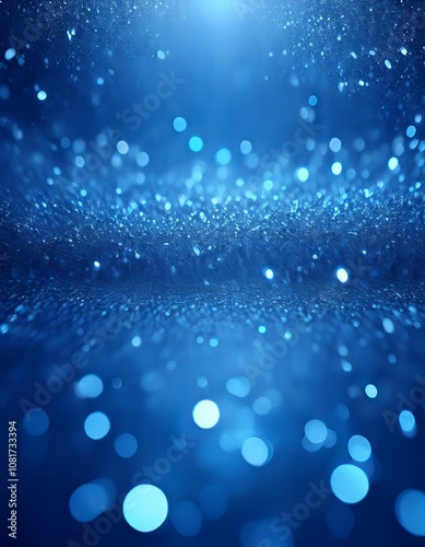 Abstract Blue Sparkle Glitter Background with Shimmering Light Effects and Vibrant Highlights