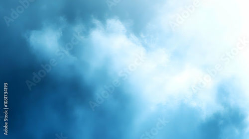 Abstract Blue Sky Cloudscape: A Dreamy, Soft, and Textured Digital Illustration Background