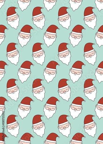 seamless pattern with Santa Claus