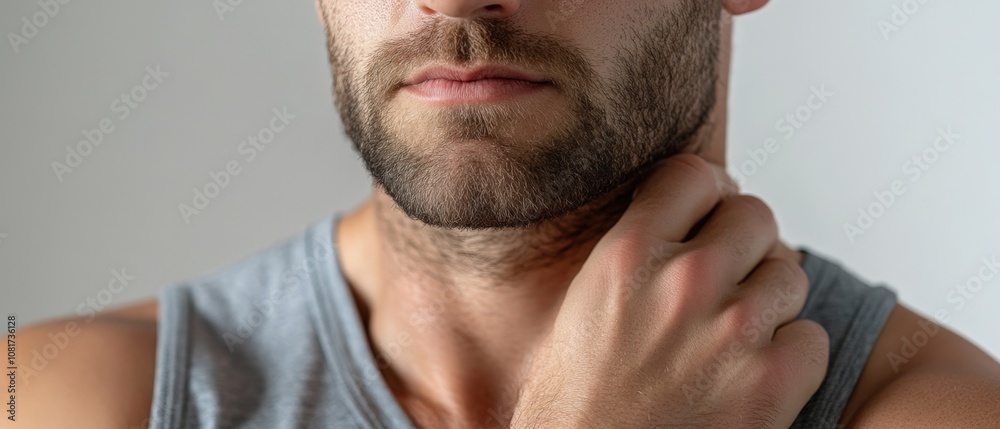 Close-up of a bearded man's face Close-up of a bearded man's face