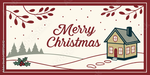 Christmas holiday card in decent and classic design.
