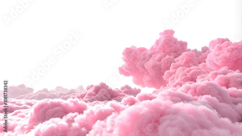 Dreamy pink fluffy clouds with soft lighting. Beautiful abstract image of soft pink fluffy clouds with a dreamy and ethereal ambiance