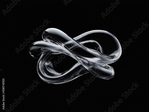 abstract glass sculpture with flowing shapes photo