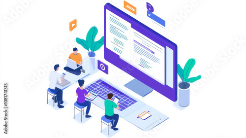 An online document editor with team members contributing simultaneously, showing the seamless integration of collaboration tools