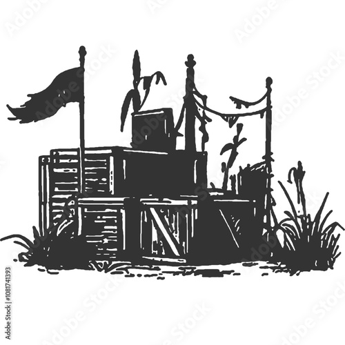 Journey of Unending Strife Vintage Illustration Vector