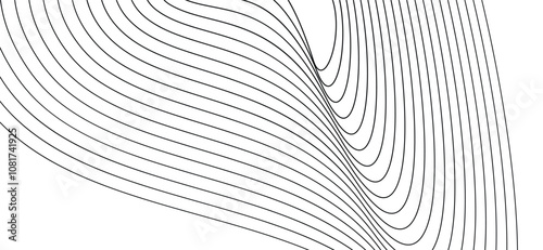 Abstract monochrome elegant geometric line background. Abstract wavy background. Lines wave abstract stripe design.