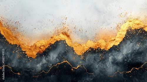 Abstract design featuring gold and black textures with a marble-like background.