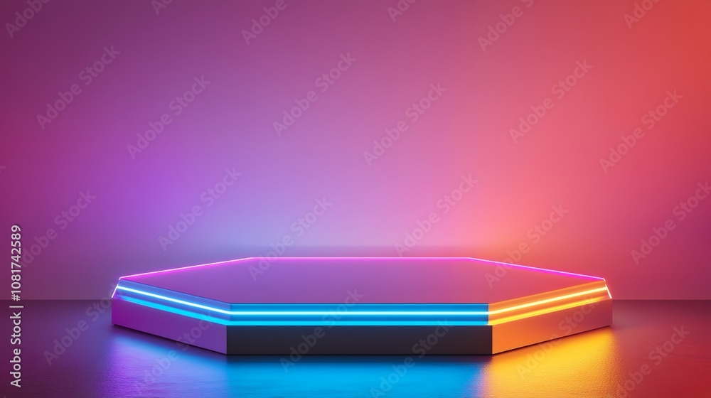 neon empty podium neon empty podium