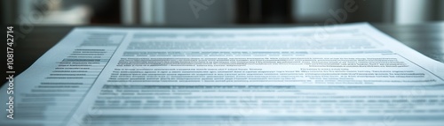 Close-up of a white piece of paper with black text on a table.
