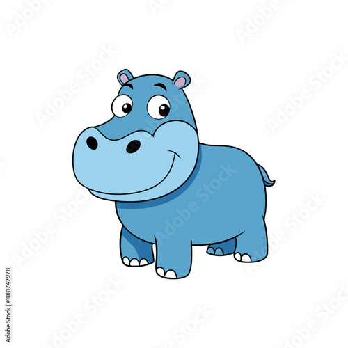 Hippopotamus cartoon vector