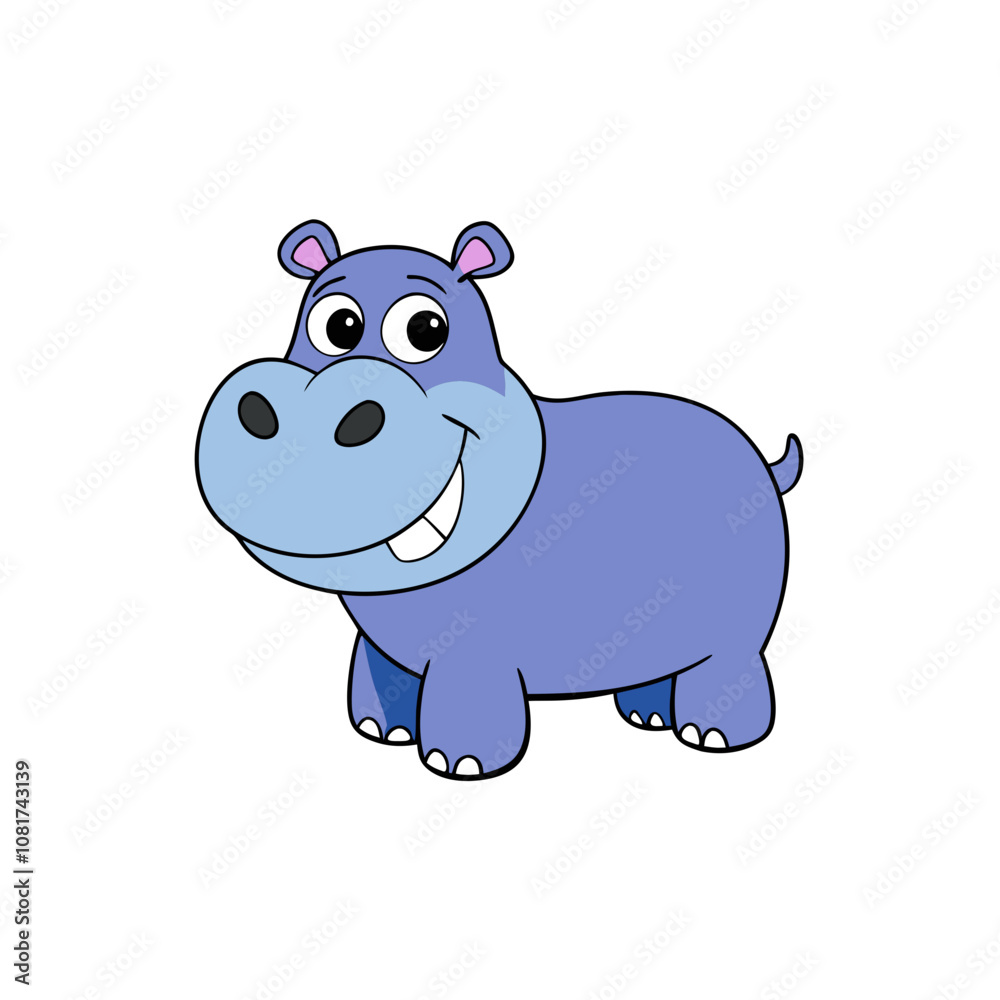 Fototapeta premium Hippopotamus cartoon vector