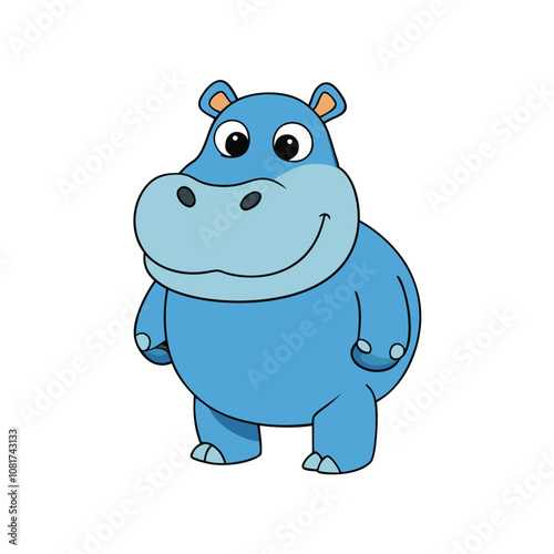 Hippopotamus cartoon vector