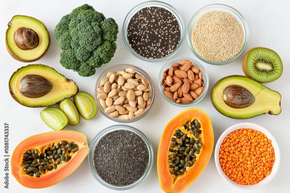 A tropical fruit spread featuring papaya, bananas, and sliced pineapple, highlighting exotic flavors with seeds, spices, and herbs. A tropical fruit spread featuring papaya, bananas, and sliced pineapple, highlighting exotic flavors with seeds, spices, and herbs.