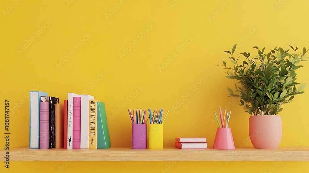 Colorful Books on a Shelf Colorful Books on a Shelf