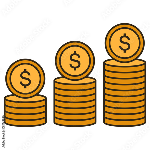 growth profit illustration with coins