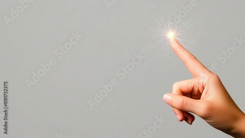 Close-up of fingers counting down with a sparkle in background, anticipation builds