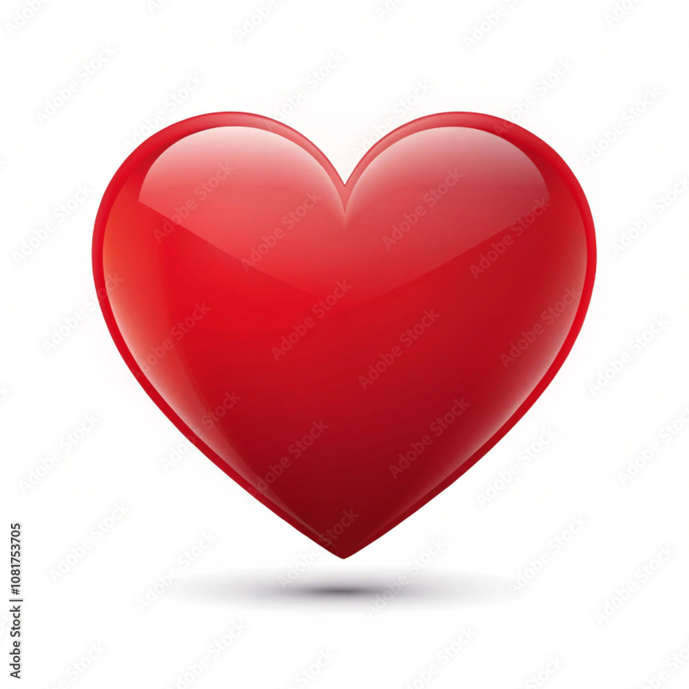 A shiny, 3D heart on a clean white background symbolizing love and affection, ideal for Valentine's Day or romantic content. A shiny, 3D heart on a clean white background symbolizing love and affection, ideal for Valentine's Day or romantic content.