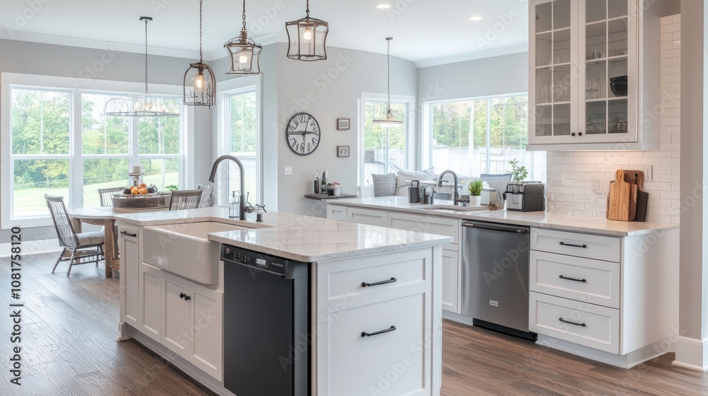 Fototapeta premium Discounted dishwashers, perfect for kitchen upgrades on a budget