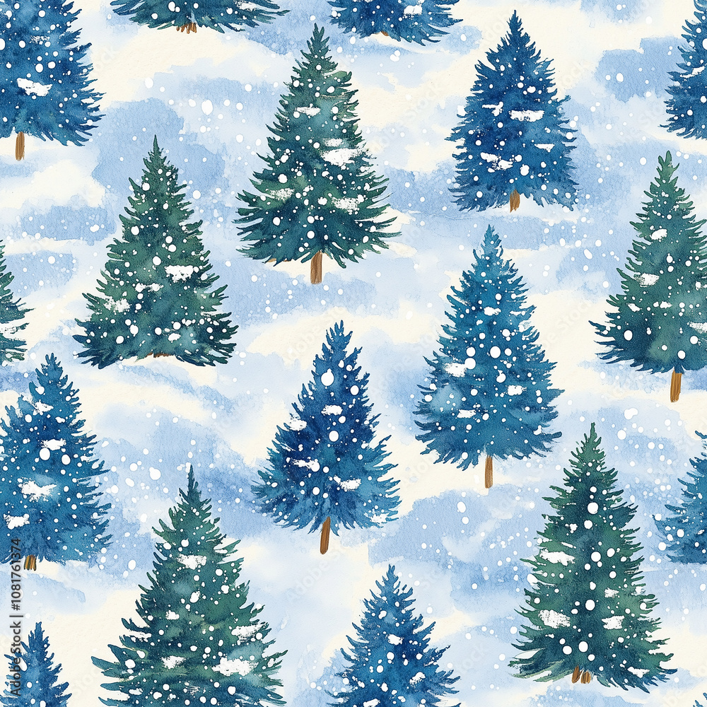 Fototapeta premium elegant Christmas seamless pattern, featuring a minimalist design with a focus on the essential elements of the holiday season.