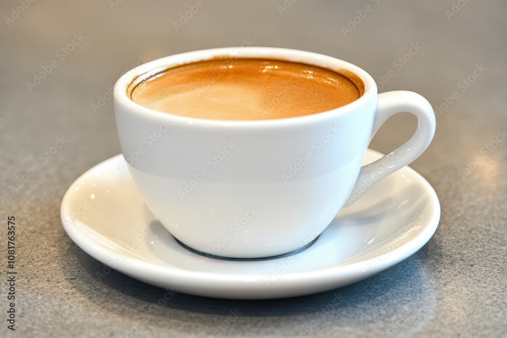 Flat White Coffee in a Minimalist Café Setting Flat White Coffee in a Minimalist Café Setting