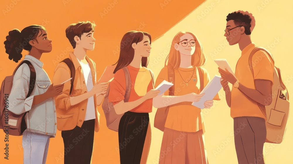 Fototapeta premium First-time voter guide, young adults preparing for their first election