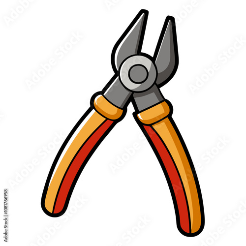 Pliers in cartoon style no background vector file format