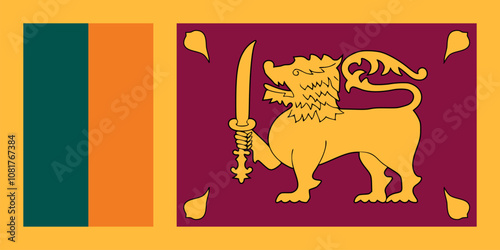 Sri Lanka Flag Illustration