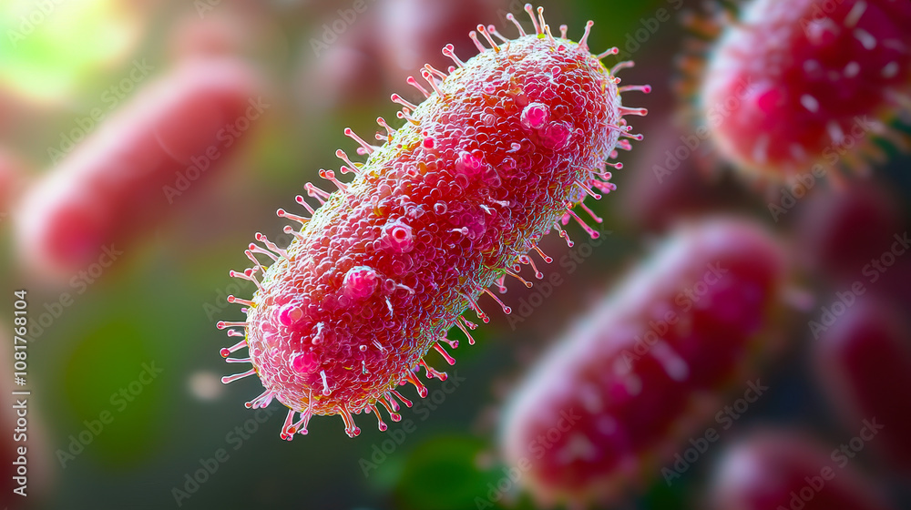 Obraz premium Listeria Bacteria and Foodborne Illness Infection Concept in Health and Safety