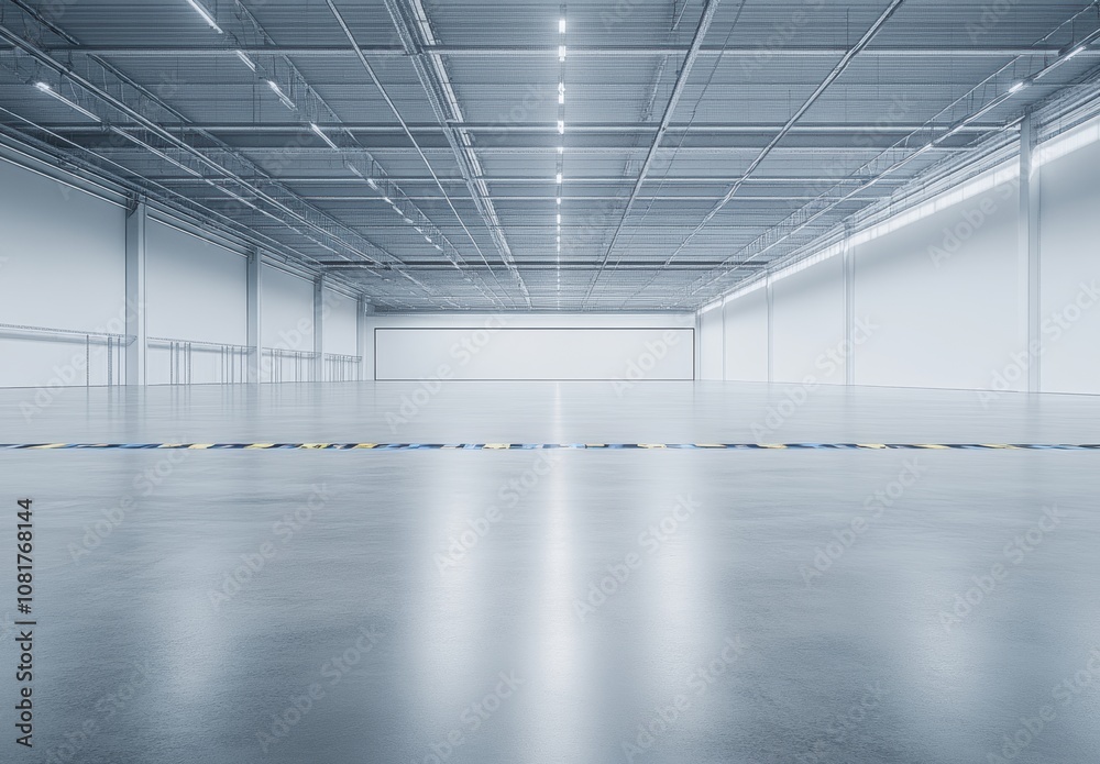 Empty Warehouse Interior. Empty Warehouse Interior.