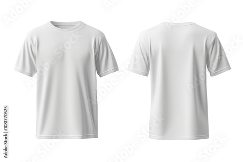 plain white t-shirts for a mockup. front and back. transparent background